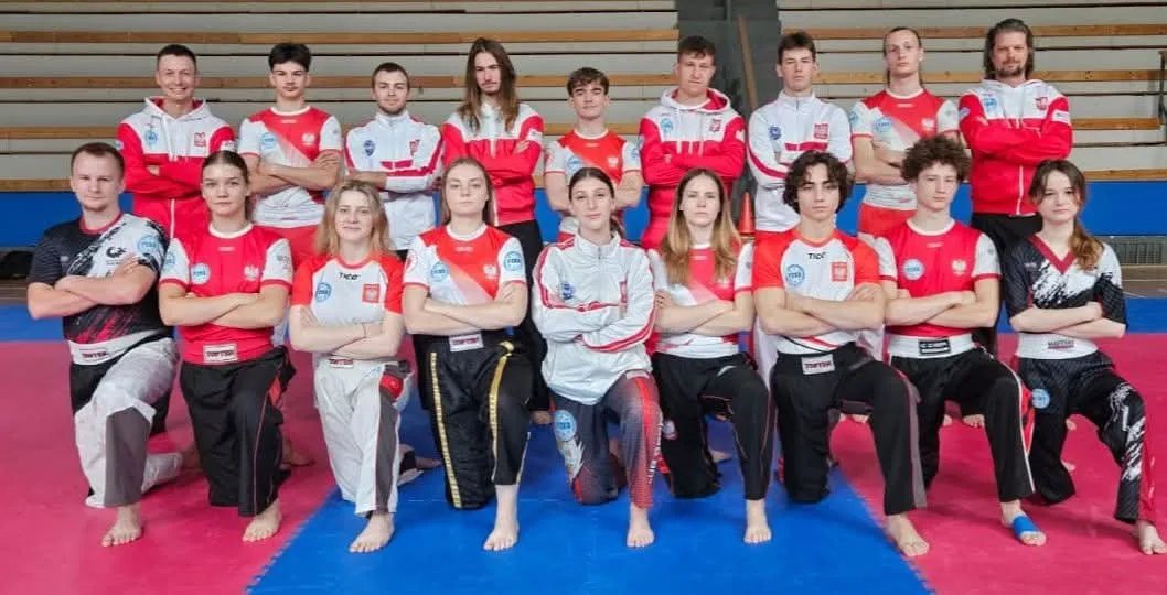 Kadra Polski w kickboxingu na zgrupowaniu, w składzie Oskar Biernacki